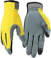 HANABASS Flexible Gardening Gloves with Palm and Touchscreen Fingertips Breathable Mechanics Gloves for DIY Gardening and Working Yellow