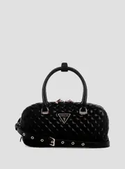 GUESS Women's Eco Black Rianee Satchel Bag