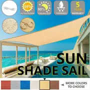 Waterproof Extra Heavy Duty Shade Sail Shade Cloth Sun Triangle Square Rectangle