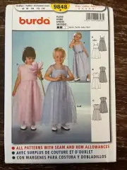 Burda 9848 UNCUT Sewing Pattern, Girls' Dress, Size 2-6