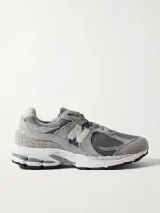 [New Balance] New Balance - 2002r Leather-trimmed Mesh And Suede Sneakers - Gray - US 7.5 US 7.5 Gray