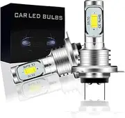 H7 LED Fog Light Bulbs, High and Low Beam and Headlight Fanless, 6000K Cool White, CSP Chips, Play and Plug, Replacement Halogen Light Bulb (Pack of 2)