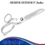 AAPRO SHARP BLADE 8" Heavy Duty Tailor Scissors Stainless Steel NEW Silver