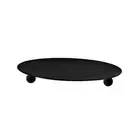 Decorative Iron Plate Candle Holder Pedestal Wax Candle Stand, Taper Black