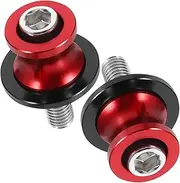Motorcycle Swingarm Bobbins Iron Swing Arm Sliders for 10mm Red Pair Universal Bike Accessory Screws