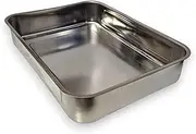 Multipurpose Stainless Steel Tray for Baking & Yoghurt – Large Rectangular Pan (36.5 x 26.5 x 6.5 cm), 304 (18/10) Food-Grade, Oven & Dishwasher Safe, Easy to Clean