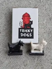 VTG NOS Royal Magic Tricky Dogs Magnetic Magic Trick Scottish Terrier Dogs w Box