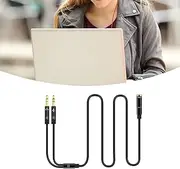 Splitter Cable Distributor Adapter Socket Black 1meter for Mobile Phone Headset Laptop Earphone Microphone