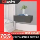 Floating Nightstand High Gloss Grey 40x30x15 cm Wall Mounted Drawer Space 0322