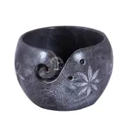 Hind Handicrafts Premium Wooden Yarn Bowl – Handmade Indian Rosewood Yarn Hol...