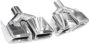 Compatible For Mercedes Benz C Class W204 E Class W212 Exhaust Tip Upgrade C63 E63 Look Square Quad Muffler Tip Nozzle(Y Silver)