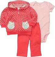 [Carter's] French Terry Cardigan - Poppy Dot Owl- 9 Months