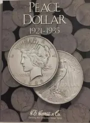 1921-1935 PEACE DOLLAR COIN FOLDER H. E. HARRIS / WHITMAN - BRAND NEW