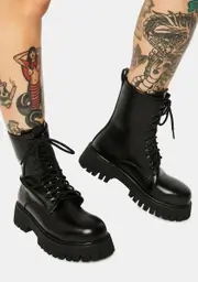 [Koi Footwear] Mania Steel Toe Combat Boots