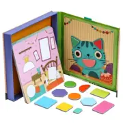 Geometric Puzzle Board Game for Kids Learning Toy with Storage Box
