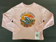 NEW Hurley Long Sleeve Shirt Girls Size Small Grey Pink Sand MSRP $24