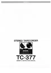 Sony TC-377 Tape Deck Owners Manual