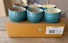 Le Creuset Stoneware Set of 6 Stackable Straight Wall 7oz Ramekins Caribbean NEW