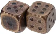 Kisangel 2pcs Vintage Metal Rounded Corner Dice Table Game Props for Parties Fun Game Accessories for Home Pub Beach Gatherings Safe Lightweight Wear Resistant Party Dices
