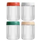 4-Pack Overnight Oats Containers with Lids 16oz Glass Mason Jars Meal Prep Sa...