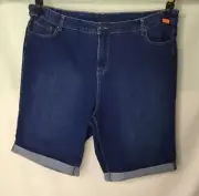 AUTOGRAPH DENIM BLUE STRETCH JEAN SHORTS SZ 26 No 2 NEW