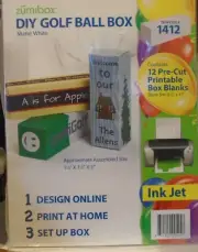 Zumibox DIY Golf ball Box Matte White Print at Home 12 Printable Box Blanks 1412