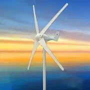 TT-YED 200W Wind Turbine Generator, 12/24V 5-Blade Wind Turbine Generator, Three-Phase AC Permanent Magnet Generator, Suitable for Home Street Lighting (White),200w 12v