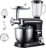 Electric Stand Mixer Kitchen Food Mixer with 5L Mixing Bowl 7 Speed Blender Food Processor with Splash Guard, Dough Hook, Whisk, Beater Optional Accessories Meat Grinder, Juice Extracter 1000W (Color