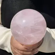 2.56LB Natural Pink Rose Quartz Sphere Crystal Magic Ball Healing G5410