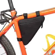 ElgnAura Outdoor Cycling Storage Pouch, Quick Release Bike Bag, Lightweight Triangle Frame Design for Convenient Cycling Accessories (White Character Black Back)