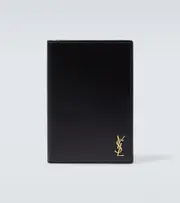 [Saint Laurent] Saint Laurent Tiny Cassandre leather passport holder One Size black
