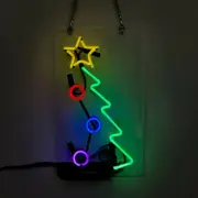 14" Christmas Tree Acrylic Handmade Neon Sign Light Xmas Gift Artwork Wall Decor