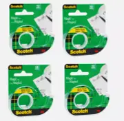 4 PACK Scotch Magic CLEAR TAPE Matte Finish Invisible 1/2" W x 12.5 yd. L 104