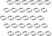 WIICOYK Key Rings Split Rings 30 Pieces, Manganese Steel 8mm Small Keyrings, Jump Rings for Necklace, Keys, Jewelry Attachment (Silver)