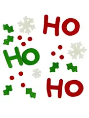 Ho Ho Ho, Snowflakes & Holly Gel Christmas Window Cling Decoration - 17cm