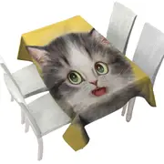 Adorable Cats Scared Grey Kitten Tablecloth