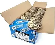 Tacwise 1229 Galvanised Flat Top Coil Nails Type 2.1/25 mm, Ring Shank, 16° Inclined, Wire Collated, Pack of 14,400