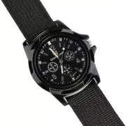 Men Military Watch Sport Waterproof Fabric Band Analog Quartz Watch With Compass