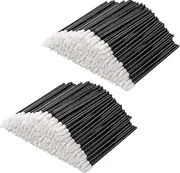 Fabselection Lip Brushes, 200Pcs Lip Brush, Applicator Can Be Use for Applying Lipstick And Make up, Disposable Lip Applicator Black