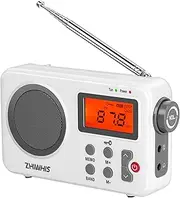 ZHIWHIS Portable Radio, AM FM Shortwave Digital Tuner with Best Reception, Battery Operated Clock Radios with Sleep Timer and Preset Function, Stereo Receiver with Alarm Clock for Home ZWS-8801