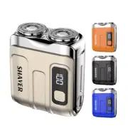 Travel Electric Shaver Men Double Floating Magnetic Blade Head Portable Beard