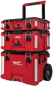[Milwaukee] 22 in. Packout Rolling Modular Tool Box Stackable Storage System, Designed for Harsh Jobsite Conditions, Weather Sealed, 250 Lbs. Capacity with Metal Reinforced Corners and Locking Points