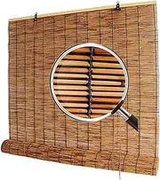 Outdoor Reed Roller Blinds,Bamboo Blinds, Roman Roller Blinds,Vintage Reed Blinds with Lift, Outdoor Bamboo Shades for Restaurants, Terraces, Outdoor Leisure Places(W60xH130cm/24x51in)