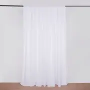 WHITE 10 ft x 10 ft Polyester Sheer Chiffon Dual Layer CURTAIN Rod Pockets Party