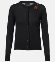 [Simone Rocha] Simone Rocha Embellished wool and silk cardigan AU 8 black