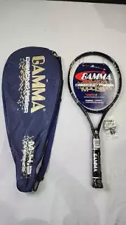 Gamma Diamond Fiber Tennis Racket w/ Cover - 4 3/8 in, Longbody, OS, Vintage