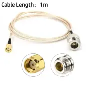 1m Adapter Cable with N Female to RP SMA Male Connector for WLAN Wifi Antennas