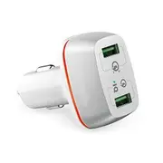 QC3.0 3A 2Ports USB Fast Charging Car Charger For iphoneX 8/8Plus Samsung S8 Xiaomi mi5 mi6 WHITE COLOR