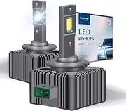 Sinoparcel D1S/D1R LED Headlight Bulb - 6000K 35W High and Low Beam Xenon HID Replacement Lights - Pack of 2