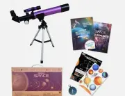 Qurious Space Kid’s Explorer 1650 Telescope Kit – Tabletop Tripod - Purple - New
